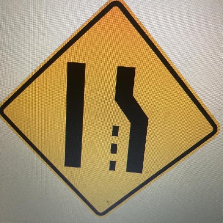 Click on ONE answer only. What does this sign indicate? A. The right lane ends and-example-1