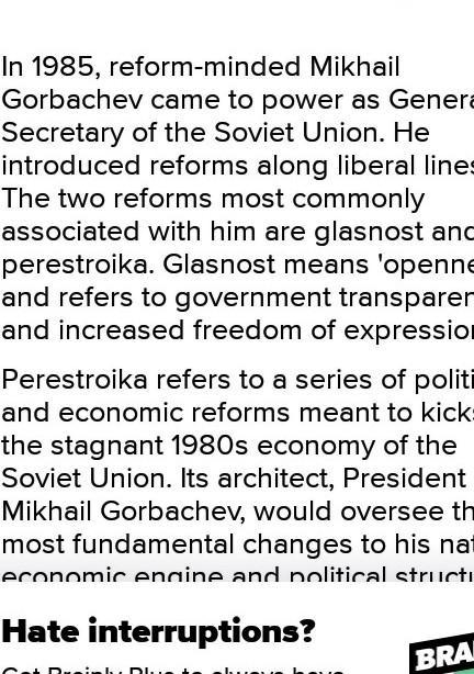 How did glasnost and perestroika affect the USSR?-example-1