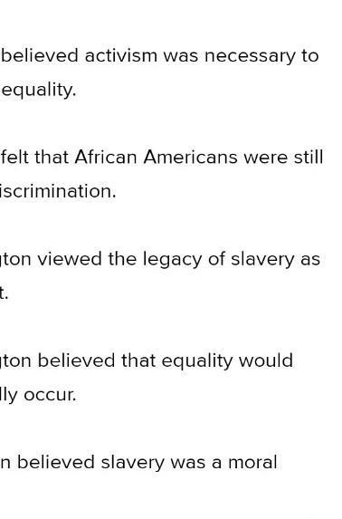 Now write one or two paragraphs that compare how Washington and du bois felt the legacy-example-1