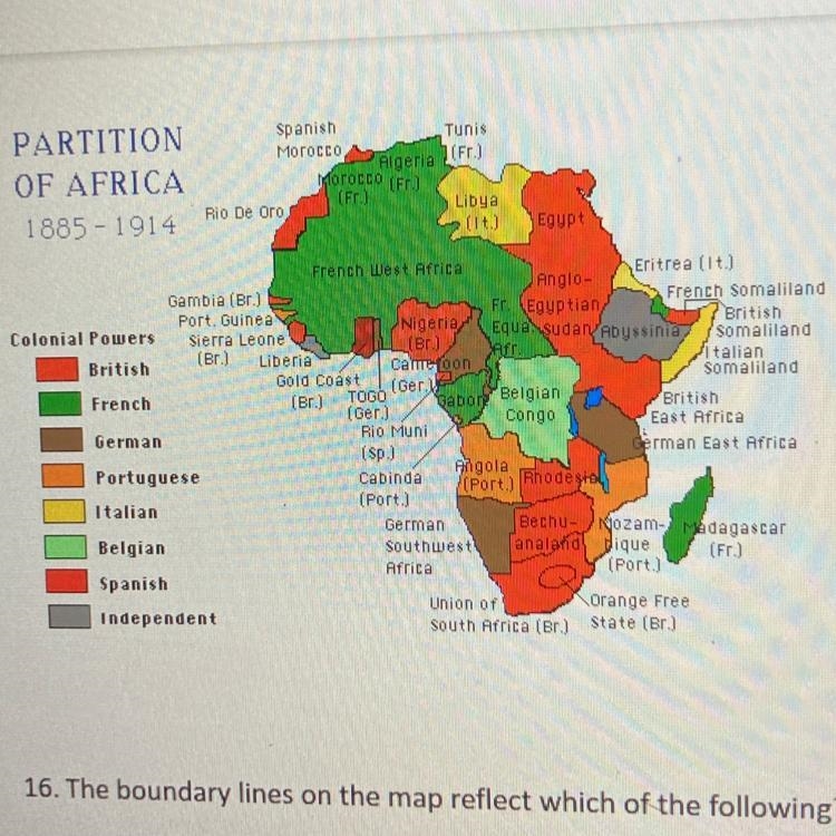 The boundary lines on the map reflect which of the following? A. Natural Barrie’s-example-1