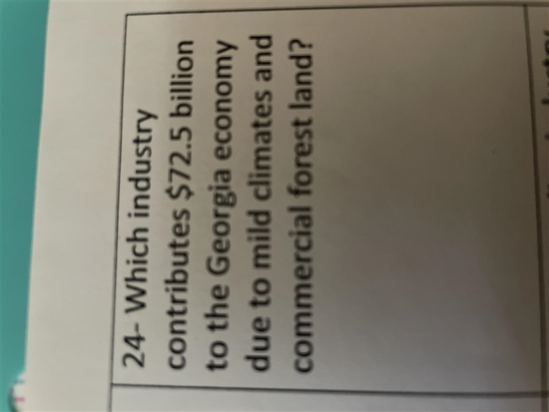 Which industry contributes 7.5 billion to the Georgia economy due to mild climates-example-1