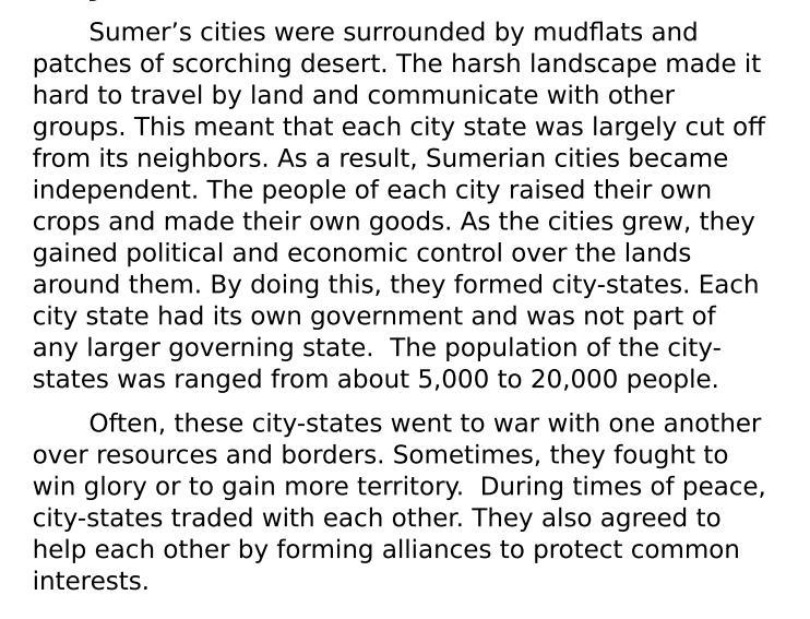 Describe the relationship between the city-state of Sumer.-example-1