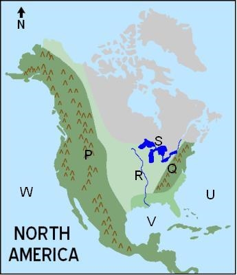 Which mountain range is marked with the letter Q-example-1