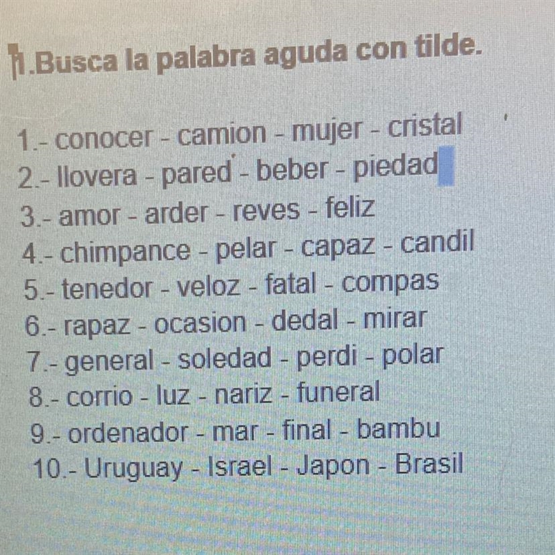 Busca la palabras aguda con tilde-example-1