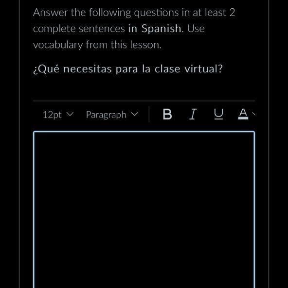 Answer the following questions in at least 2 complete sentences in Spanish. Use vocabulary-example-1