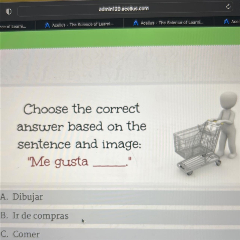 Choose the correct answer based on the sentence and image: 'Me gusta-example-1