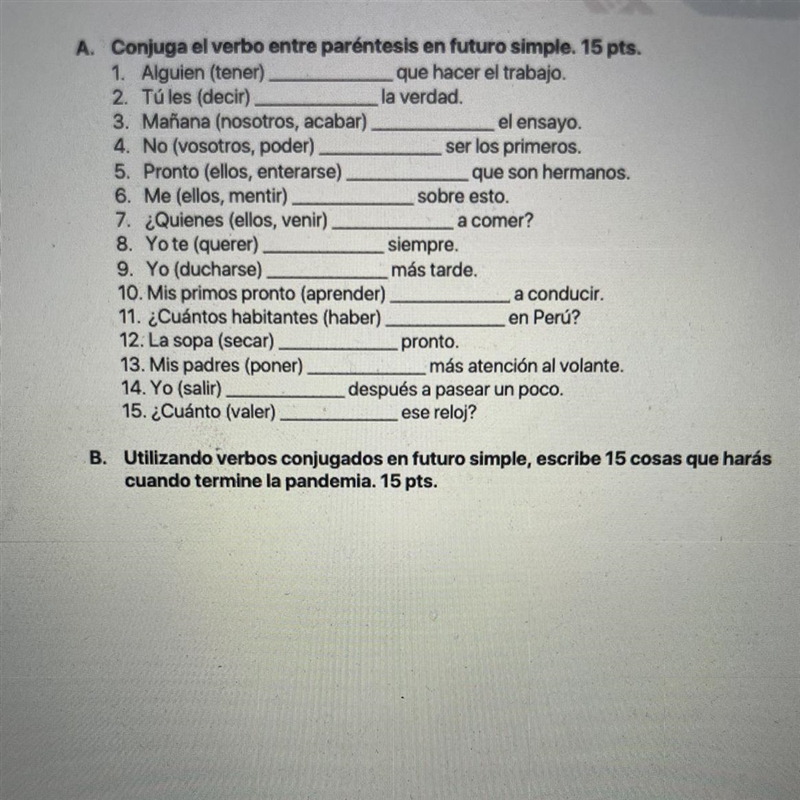 Conjugate el verbo entre paréntesis en futuro simplr-example-1