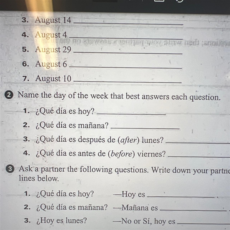 Name the day of the week that best answers each question-example-1