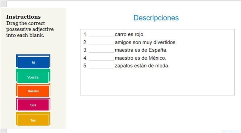 SPANISH DESCRIPTIONS HELP 20 POINTS-example-1