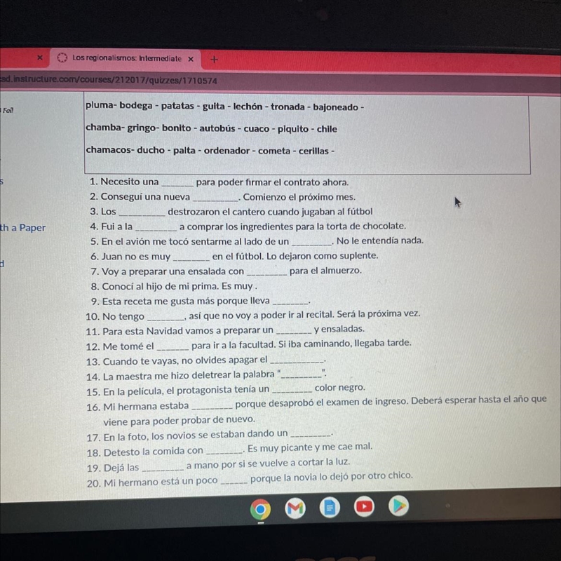 1. Necesito una 2. Conseguí una nueva 3. Los 4. Fui a la 5. En el avión me tocó sentarme-example-1