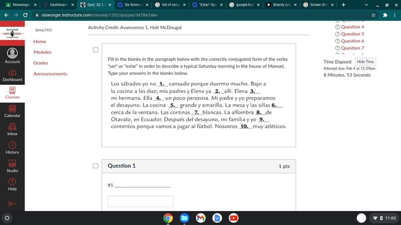 Fill in the blanks in the paragraph below with the correctly conjugated form of the-example-1