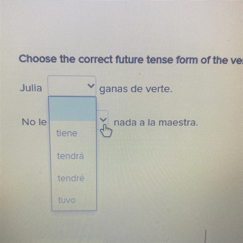 Choose the correct future tense form of the verbs. Second option: decimos, digamos-example-1