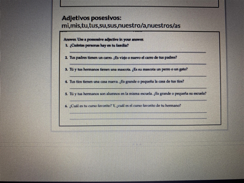 Need help on Spanish . Just number them with the answers thank you-example-1