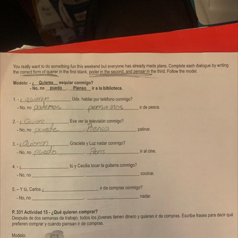 I need help with #2 to make sure I have all the correct forms, I do know that #1 is-example-1