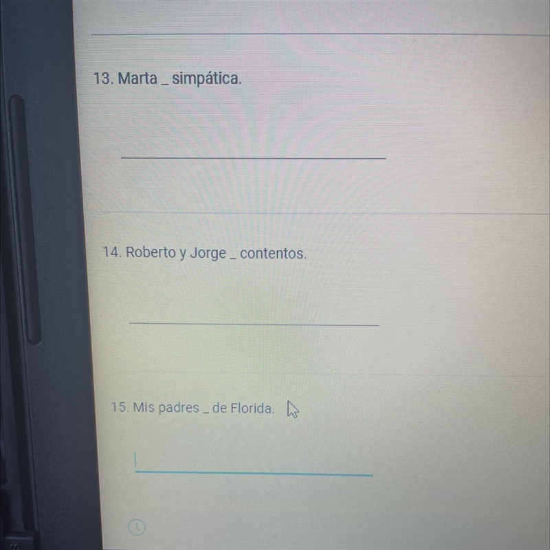 Fill in the blanks with the correct form of set or estar as needed.-example-1