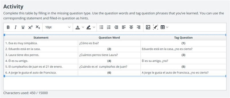 Fill in the blanks in the table-example-1