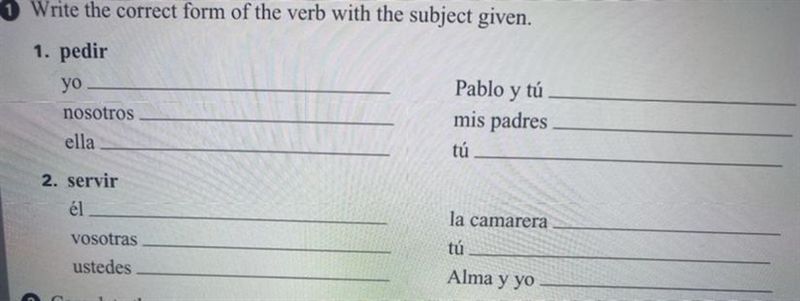 Write the correct form of the verb with subject given.-example-1