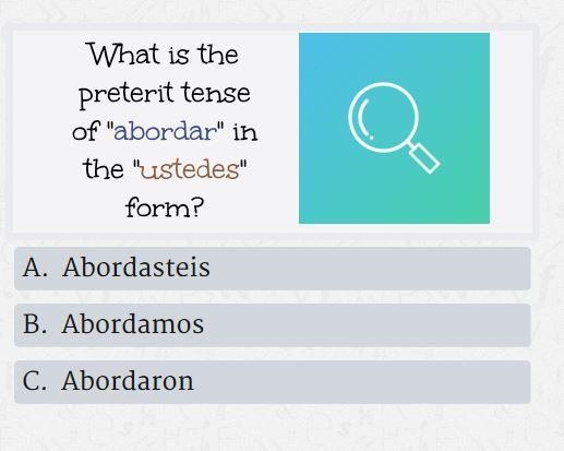 What is the preterit tense of "abordar" in the "ustedes" form-example-1