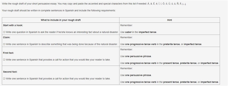 Write the rough draft of your short persuasive essay. You may copy and paste the accented-example-1