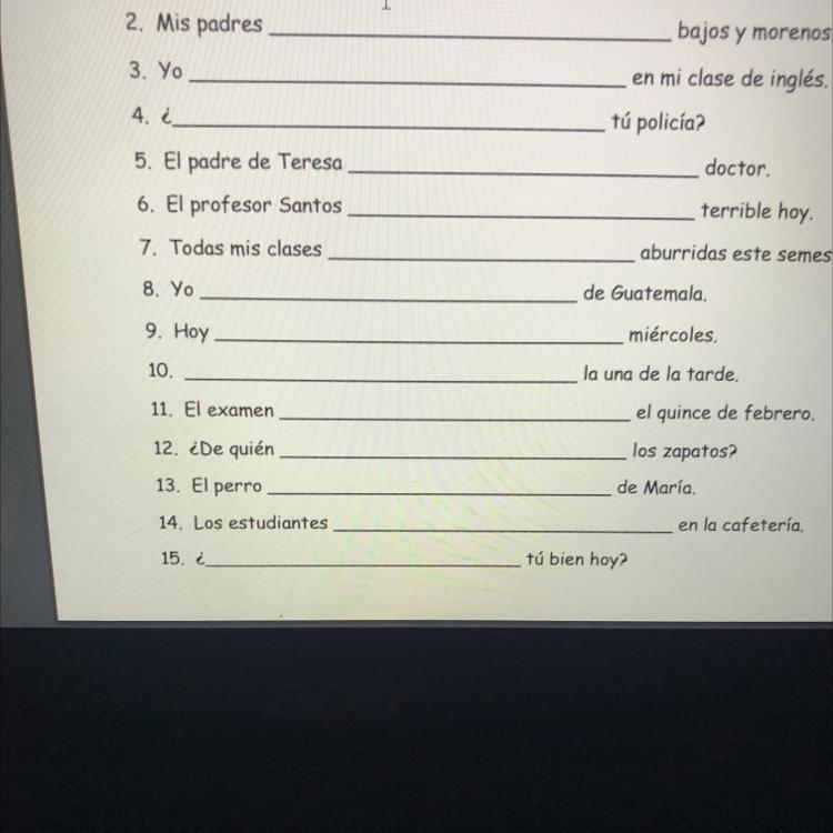 Fill in the blank with the correct form of ser or estar-example-1